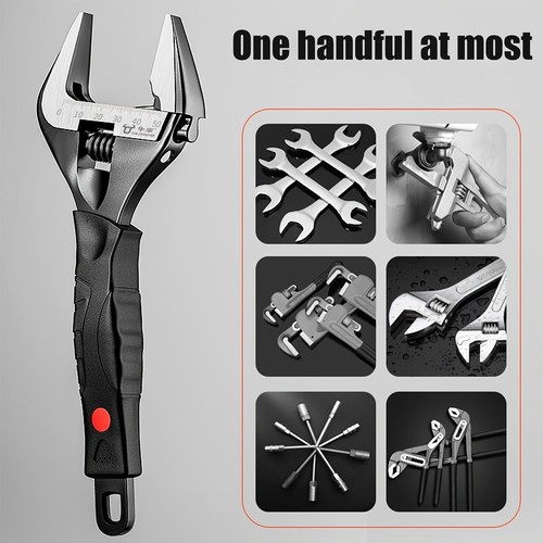 Wide mouth adjustable wrench - wide,