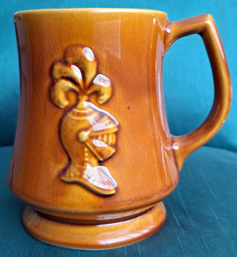 Brown glazed pottery stein - pottery,