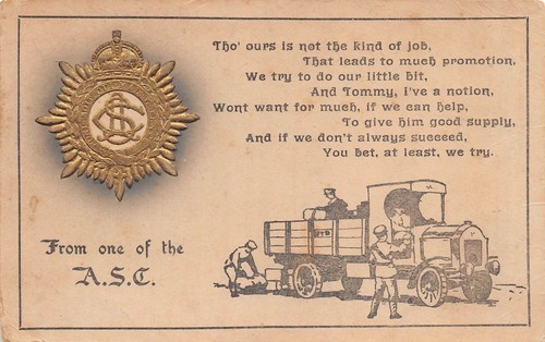 Postcard military wwi asc - military,