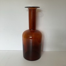 Holmegaard Kastrup Otto Brauer Danish Brown Amber Gulvase Vase Mid Century 60s