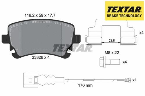 Rear brake pad set - rear,