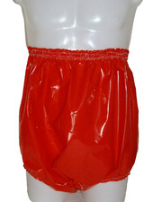 PVC Underwear Pants High Side Plastic Knickers Shiny Red Briefs Panties Unisex