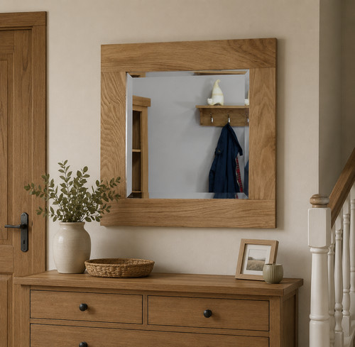 Oak wall mirror 600x - oak, 600