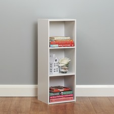 3 Tier Wooden White Cube Bookcase Shelf Shelves Book Storage Display Unit #490