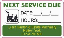 Mower Service Reminder | Lawnmower Garden Plant Machinery StickersCustomizable