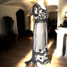 Regency Edwardian Titanic Fancy Dress costume empire waist Beaded Black 1900s