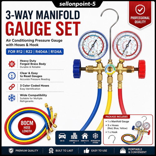 Refrigerant manifold gauge set - gauge,
