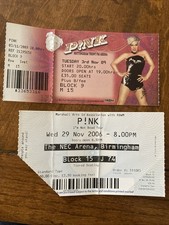 Pink Used Tickets x 2 2006 and