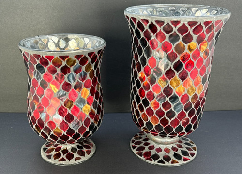 Pair red amber mosaic - (cg-942),