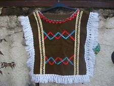 waistcoat vintage 70 s faux suede funky hippy 10/12