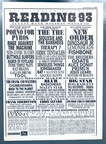 Reading festival 1993 poster - reading,