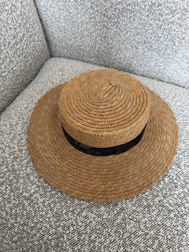 Natural straw flat top - , boater