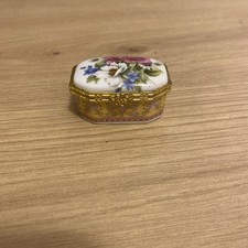 Vintage Limoges France Floral Dresser Trinket Box