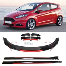 For Ford Fiesta ST MK5 MK6 Mk7 MK7.5 Front Bumper Lip Spoiler+ 78.7" Side Skirts
