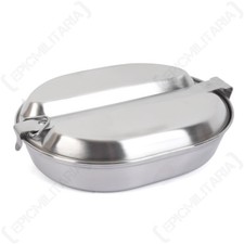 WW2 US Stainless Steel Mess Tins - Repro Army Metal Camping American Cooking Set