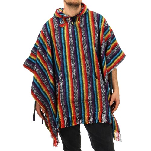 Poncho hooded cotton - cotton, woven