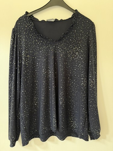 Kim navy sparkle top large - kim, &co