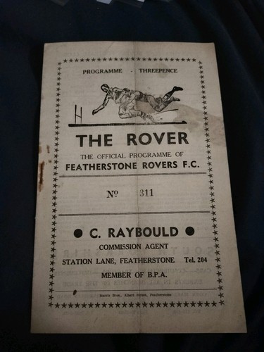 Vintage rugby league programme - vintage,