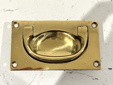 Solid Brass Flush Drawer Pull Handles x 20Job Lot. New Old Stock