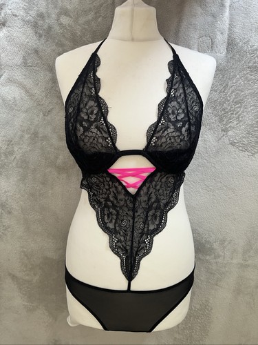 Senza black pink lace - &,