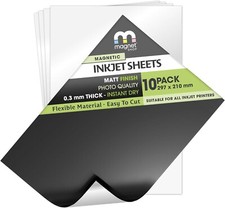 10 x A4 Magnetic Photo Paper MATTE Sheets Printable Inkjet Printer Fridge Magnet