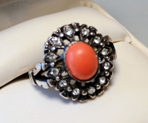 Vtg art deco - natural, salmon