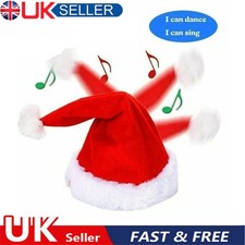 Christmas Xmas Novelty Santa Hat Cap For Musical Singing Moving Dancing Toy