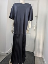 HUSH Esme Navy Pleated Midi