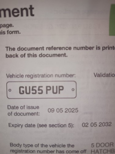 Personal car registration - car, gu55