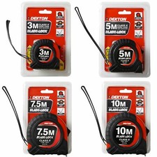 Tape Measure Hard Case Class 2 Imperial Metric Auto Lock 3, 5 7.5 Or 10m DT55101
