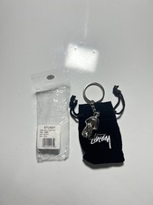Stussy Skull Dog tag Keychain