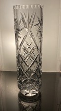 Large crystal cylinder vase