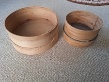 1930s Kitchen Wooden Sieves 7" & 9 1/2" . Very Good Condition