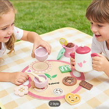 Wooden Tea Set Kids Pretend