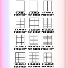 LABELS - A4 SELF ADHESIVE STICKY ADDRESS LABEL PRINTER INKJET LASER COPIER