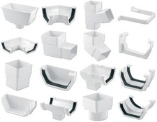 Free Flow White Square Gutter