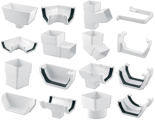 Free flow white square - square, gutter