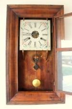 1850s Forestville USA Welch  Ogee 30 Hr Weight Driven Wall Clock working wt Key