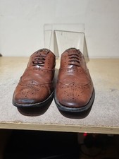 MENS UK 5 Brogue Tan Brown Lace Up shoes VGC Memphis One. (B9)
