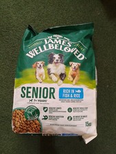 James Wellbeloved Senior Dog Fish & Rice 15kg Sealed Bag Best Before 05/26