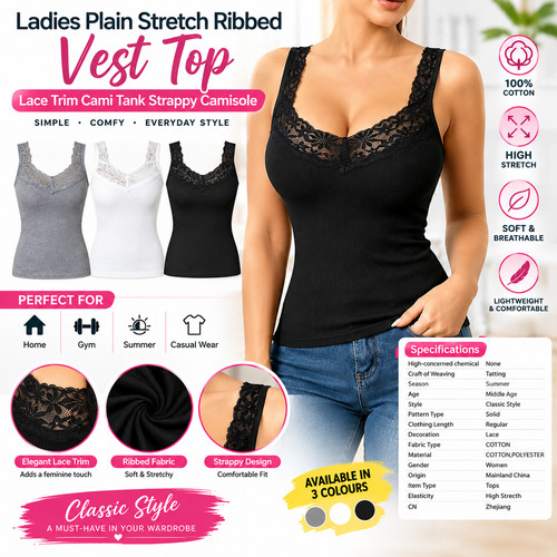 Ladies plain stretch ribbed - ladies,