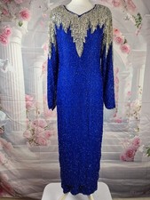 Vintage 80s Royal Blue Beaded