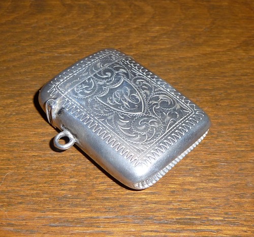 Antique solid silver vesta - antique,