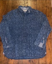 Men’s Blue Hilfiger denim paisley print button up shirt men’s size XXL