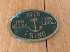 Vintage Collectable CANAL Boat Brass Plaque Avon Ring  Memorabilia B1