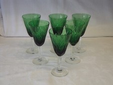 Set of 6 x Vintage Green Fan