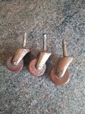 3 Old Vintage Brown Ceramic
