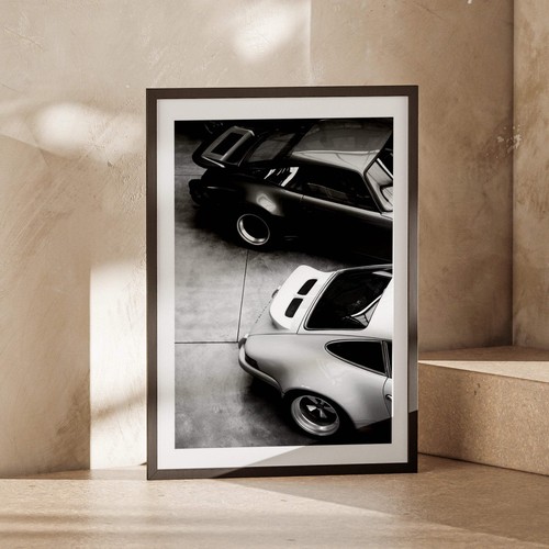 Porsche 911 black white - black,