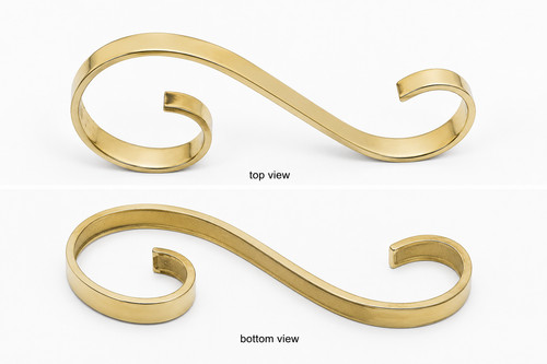 Solid brass shape curved - 2, x