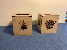 Wooden MDF Christmas Tissue Box Craft Blanks - choose from 2 Designs